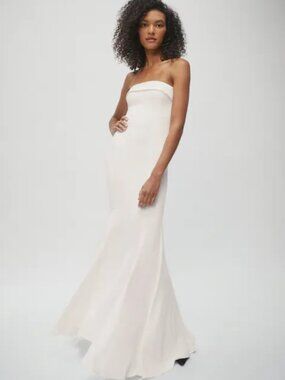fitted lace wedding dress Aderyn Satin Corset Maxi Dress